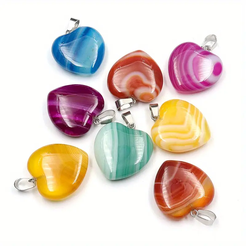 Random Colored Heart Shape Healing Reiki Necklace Pendant - Temu Australia