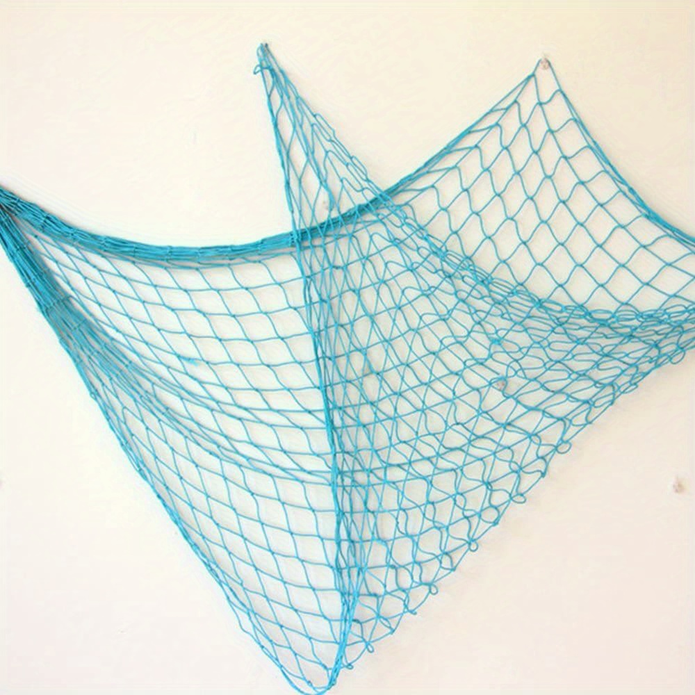 Nautical Style Aqua Blue Fishing Net Wall Hanging Perfect - Temu Canada