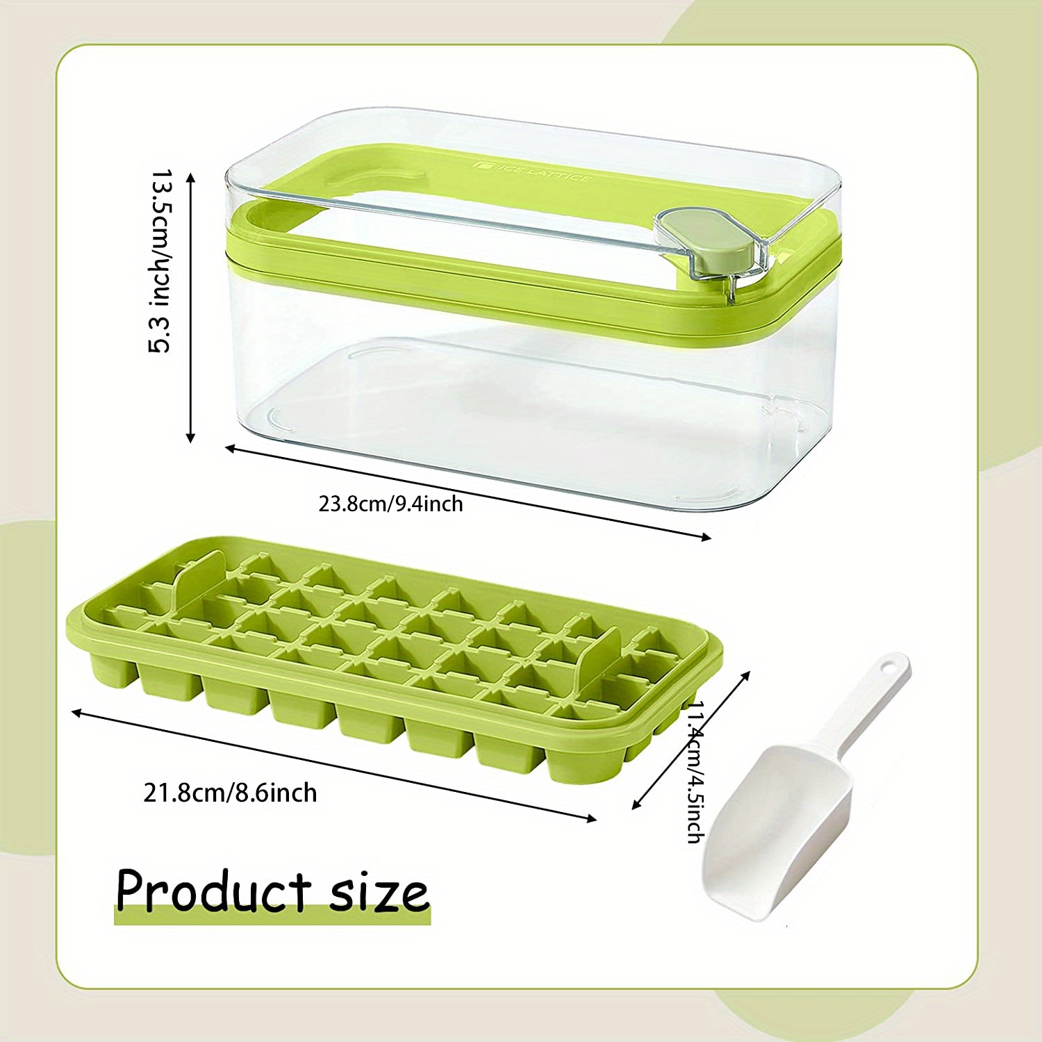 Ice Cube Trays with Lid and Bin - Silicone Ice Cube Tray for