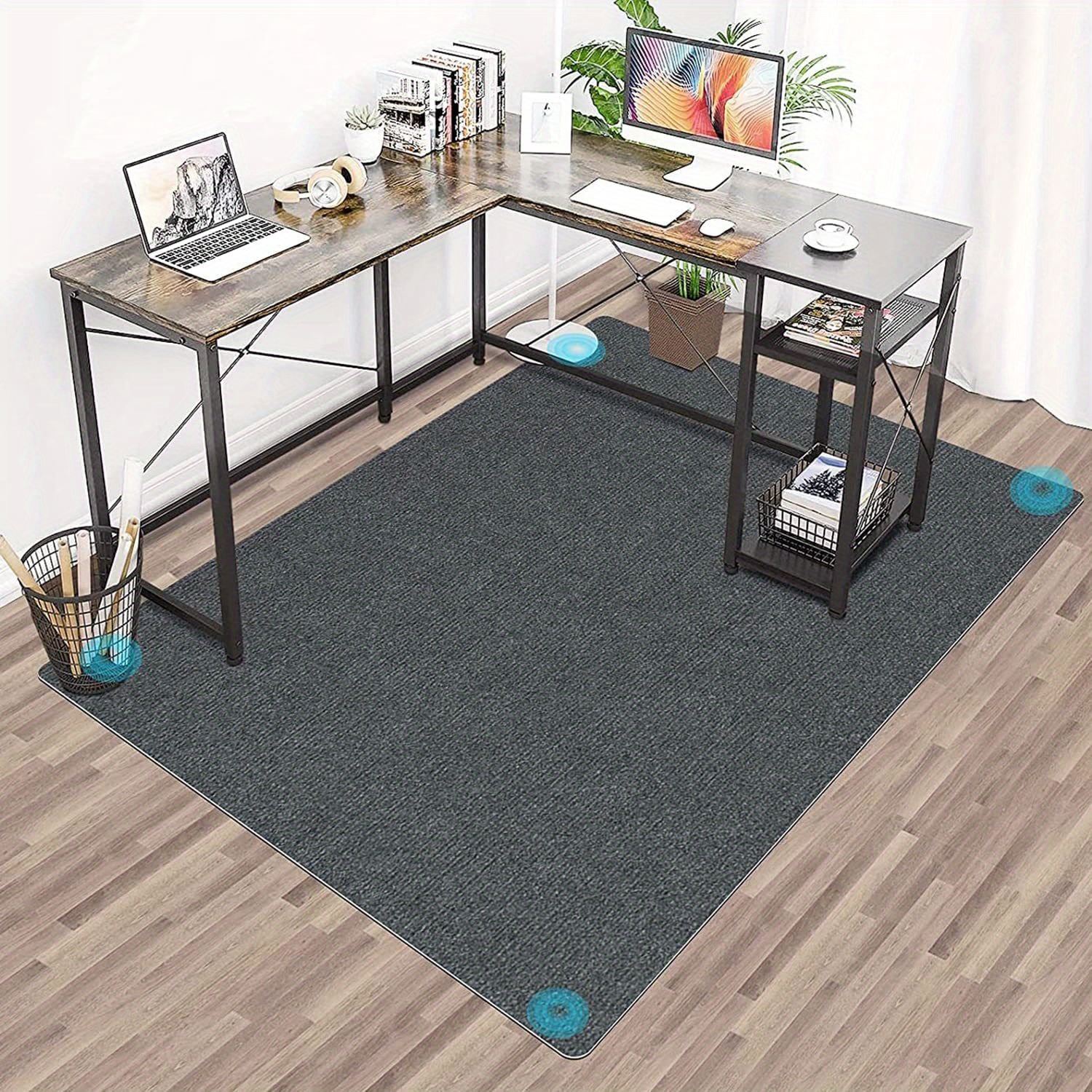 150 x 180 cm Tappetino per sedia da ufficio, Tappeto per Sedia Gaming,  versione migliorata, per scrivania, a pelo basso, per pavimenti in legno  duro