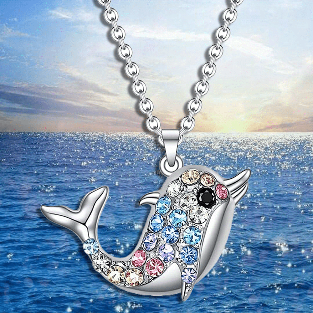 exquisite fashionable colorful gemstone small dolphin Temu Australia