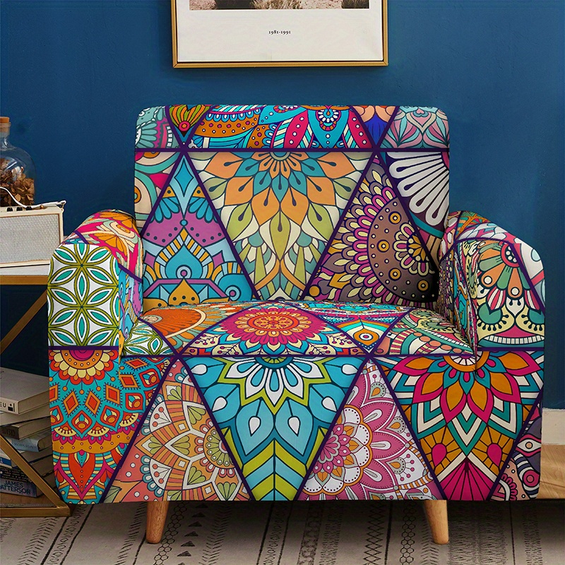Classic Boho Milk Silk Printed Sofa Slipcover