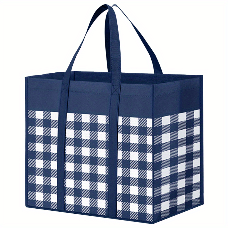 Plaid Pattern Nylon Tote Bag, Reusable Grocery Shopping Bag, Foldable Large  Capacity Shoulder Bag - Temu