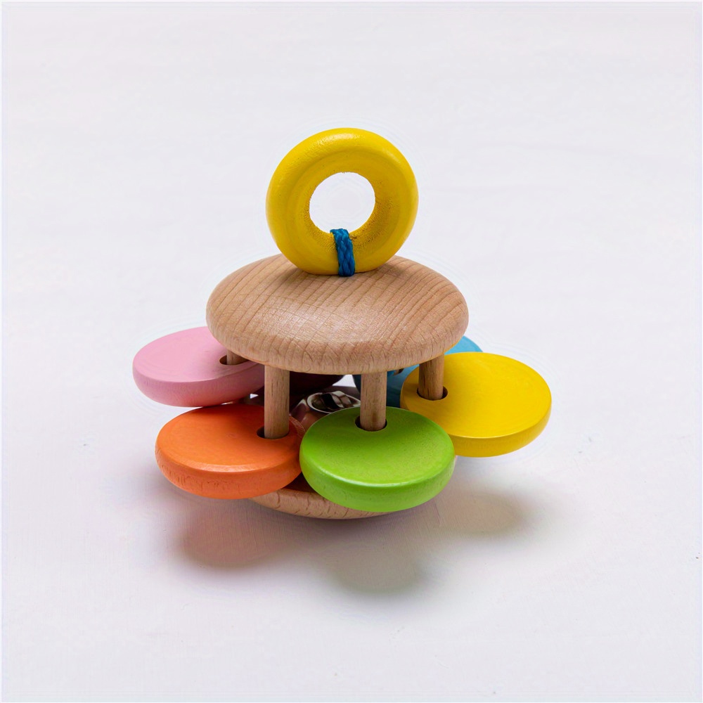 1pc Wooden Baby Rattle Set Montessori Teething Ring Log Rattle Grab Baby  Toys Training Hands Ability Cognition Early Education Toy Gift - Toys &  Games - Temu