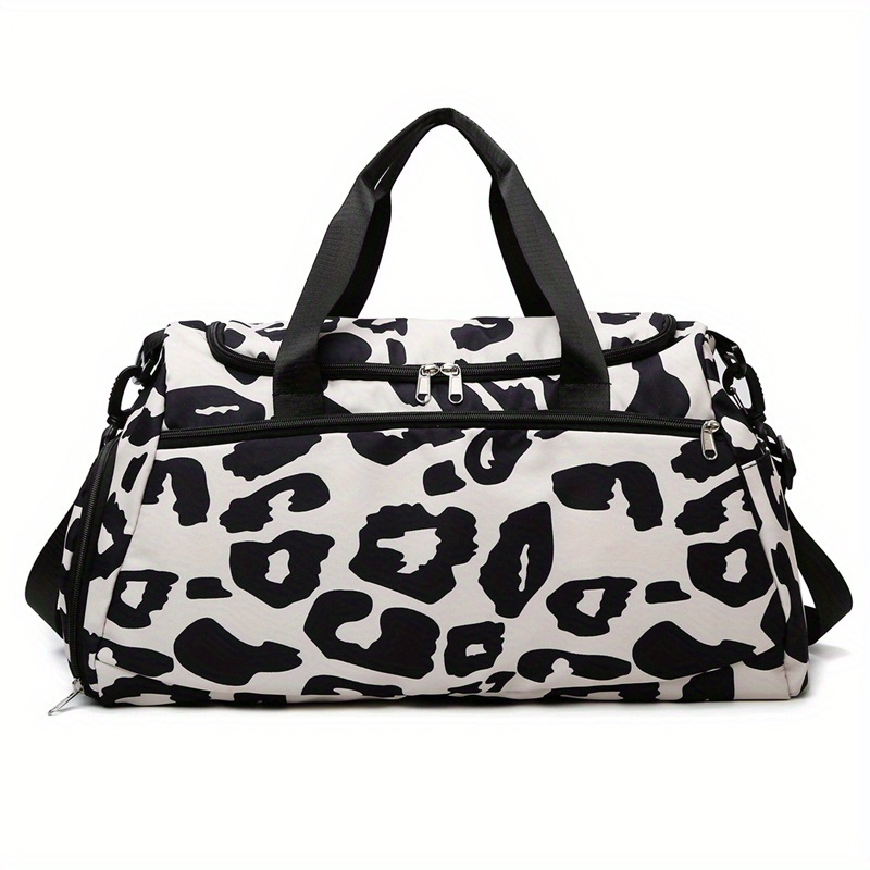 Leopard Pattern Sports Gym Bag, Nylon Weekender Overnight Bag, Portable  Travel Duffle Bag - Temu