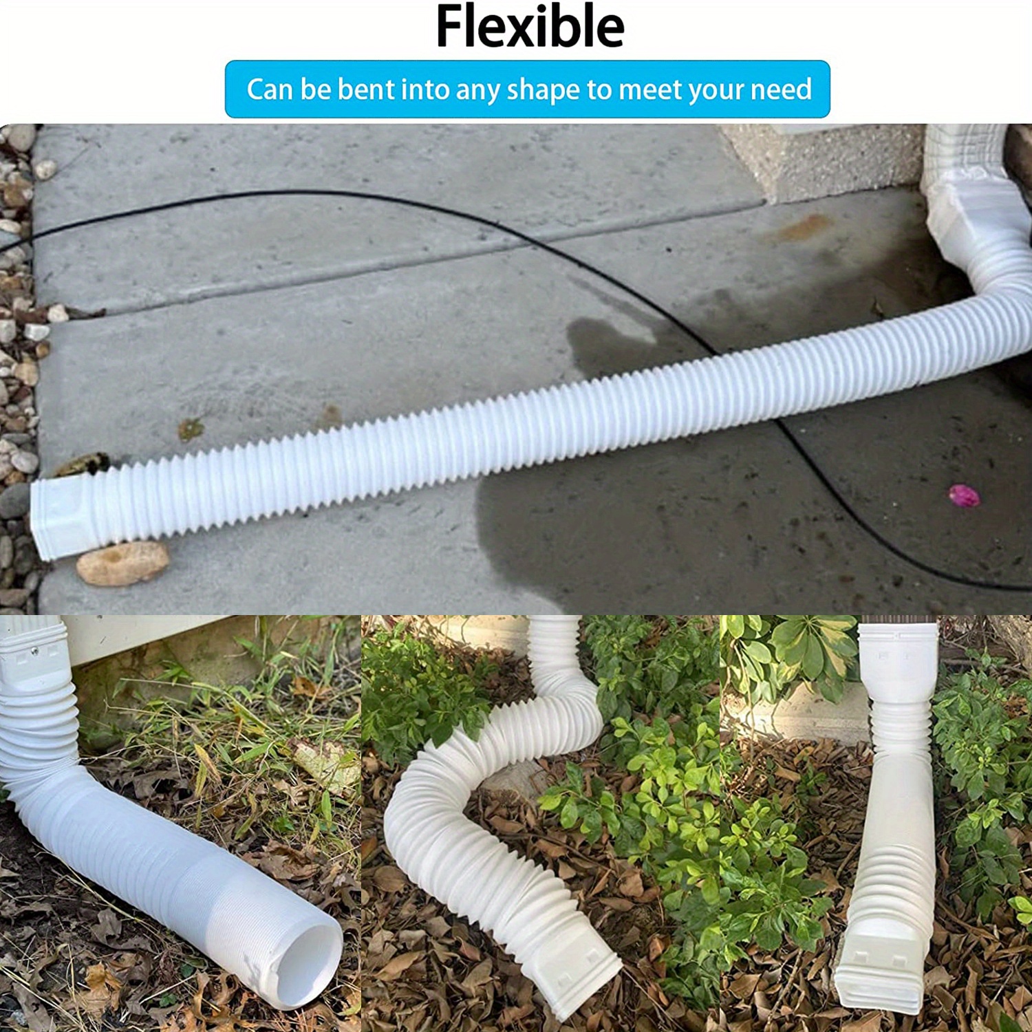 Rain Gutter Downspout Extensions Flexible Drain Downspout Temu
