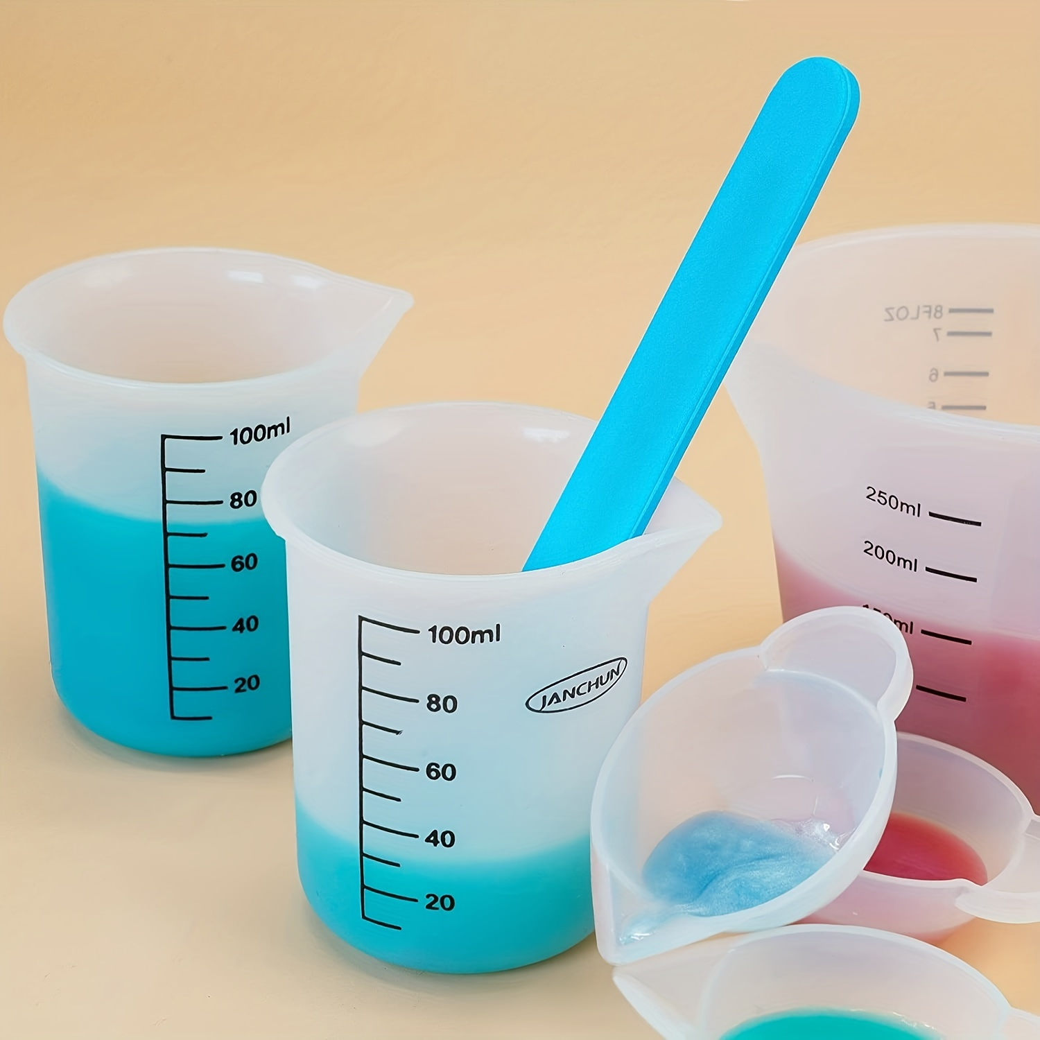 Tasses à Mesurer En Silicone Pour Résine époxy, Tasses En Silicone De