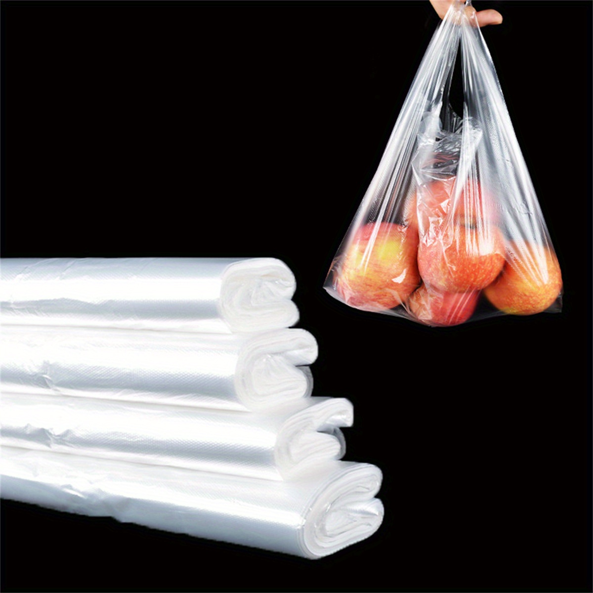 Large Thickened Plastic Bag (white Transparent) For Grocery - Temu