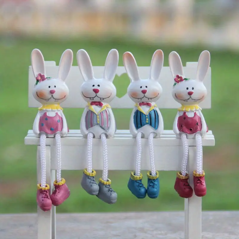 Resin Long Legs Rabbit Statue Ornaments Home Table - Temu New Zealand