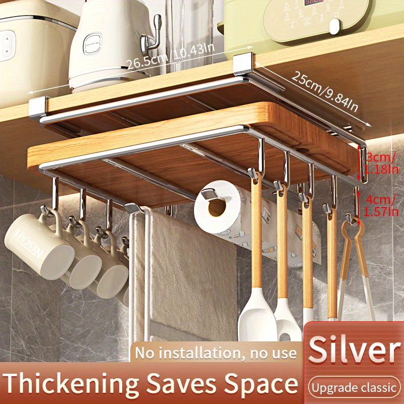 Stainless Steel Kitchen Cabinet Hanging Rack, Cutting Board Storage Rack,  Pot And Pan Cover Storage Rack, Kitchen Storage Shelf Organizer, Kitchen  Accessories - Temu