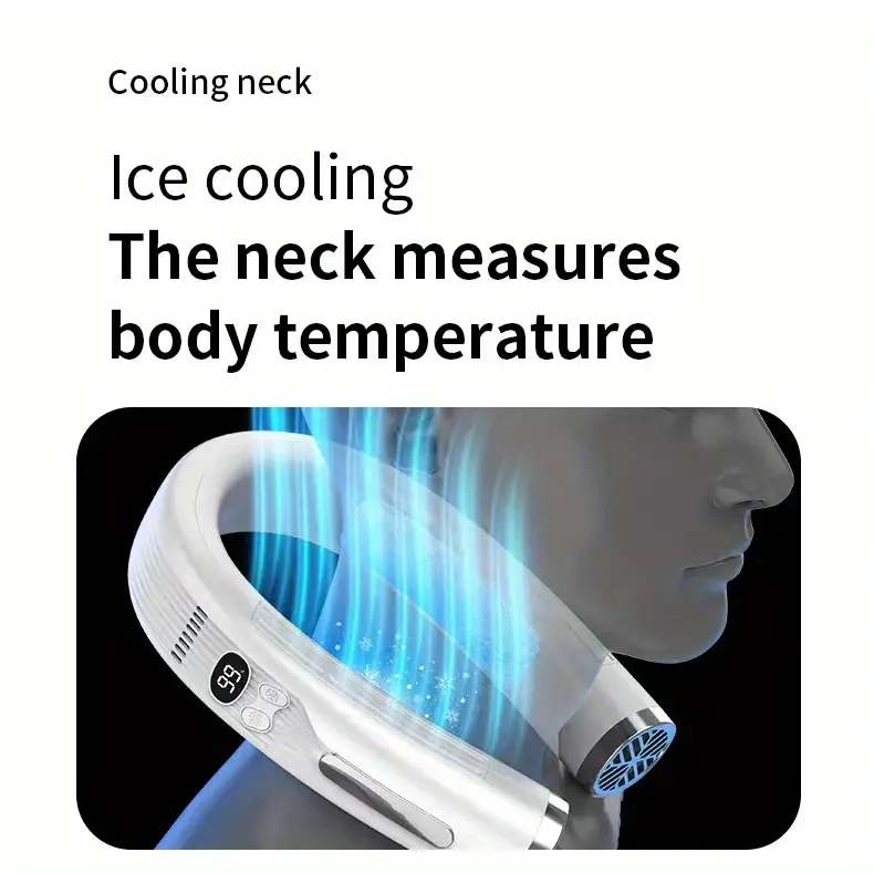 hanging neck fan cooling small air conditioner portable leafless silent small usb charging built in 4400ma battery ring neck cooling air conditioner with a 15 c drop per second the upper and lower air ducts are really cool for the outflow of feng details 6