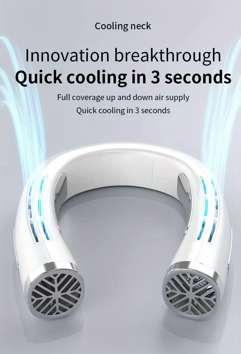 hanging neck fan cooling small air conditioner portable leafless silent small usb charging built in 4400ma battery ring neck cooling air conditioner with a 15 c drop per second the upper and lower air ducts are really cool for the outflow of feng details 4