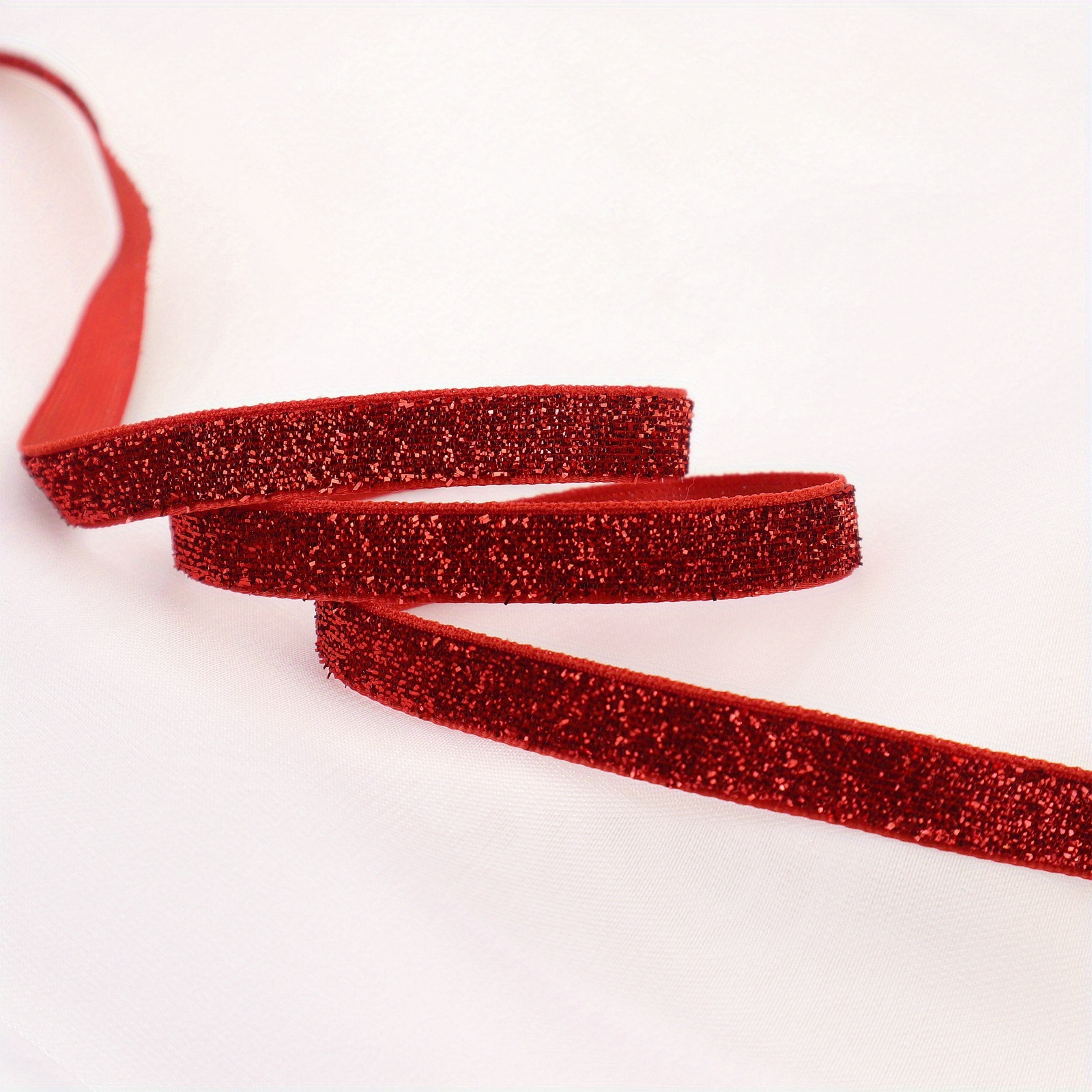 0.39'' Ribbon Red Brilliant Velvet Ribbons 5 Yards With - Temu