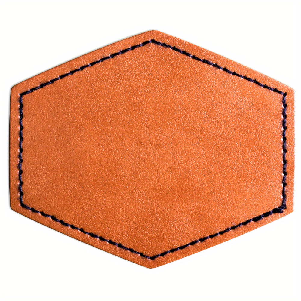 Hexagon Leatherette Patch - Black/Red (5 Pack)