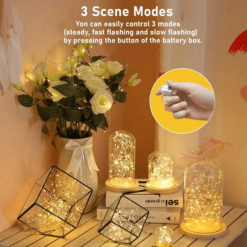 15 packs fairy tale lamp battery operated string light 7 foot 20 led mini string light waterproof silver wire firefly star light diy bedroom suitable for wedding party holiday christmas flashing details 1