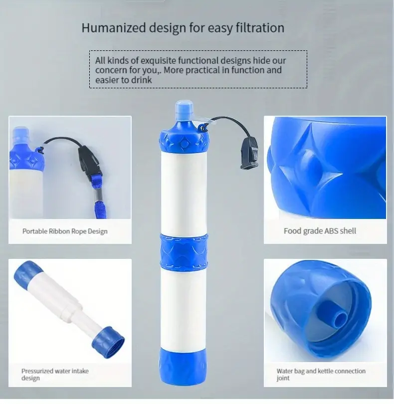Water Purification Straw For Outdoor Camping Survival Emergency Portable Water Filter Straw details 5