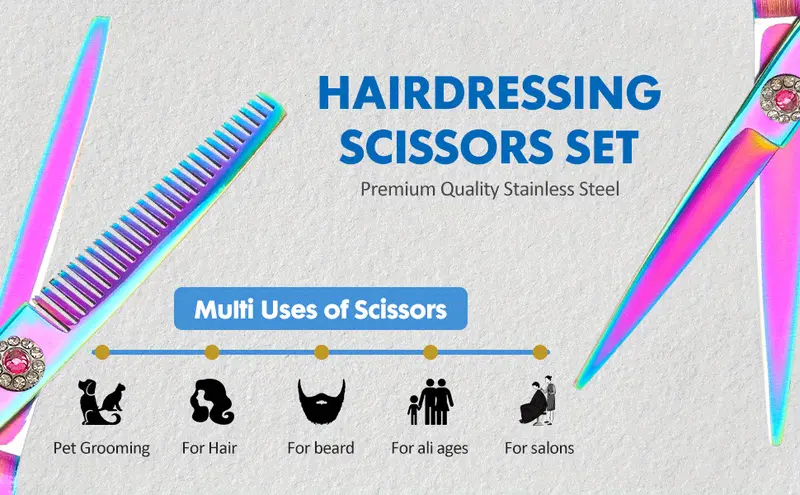 6 5 inch professional hair scissors flat scissors thinning scissors bangs scissors dragon pattern styling barber scissors kit for salon and home hairdresser scissors details 4
