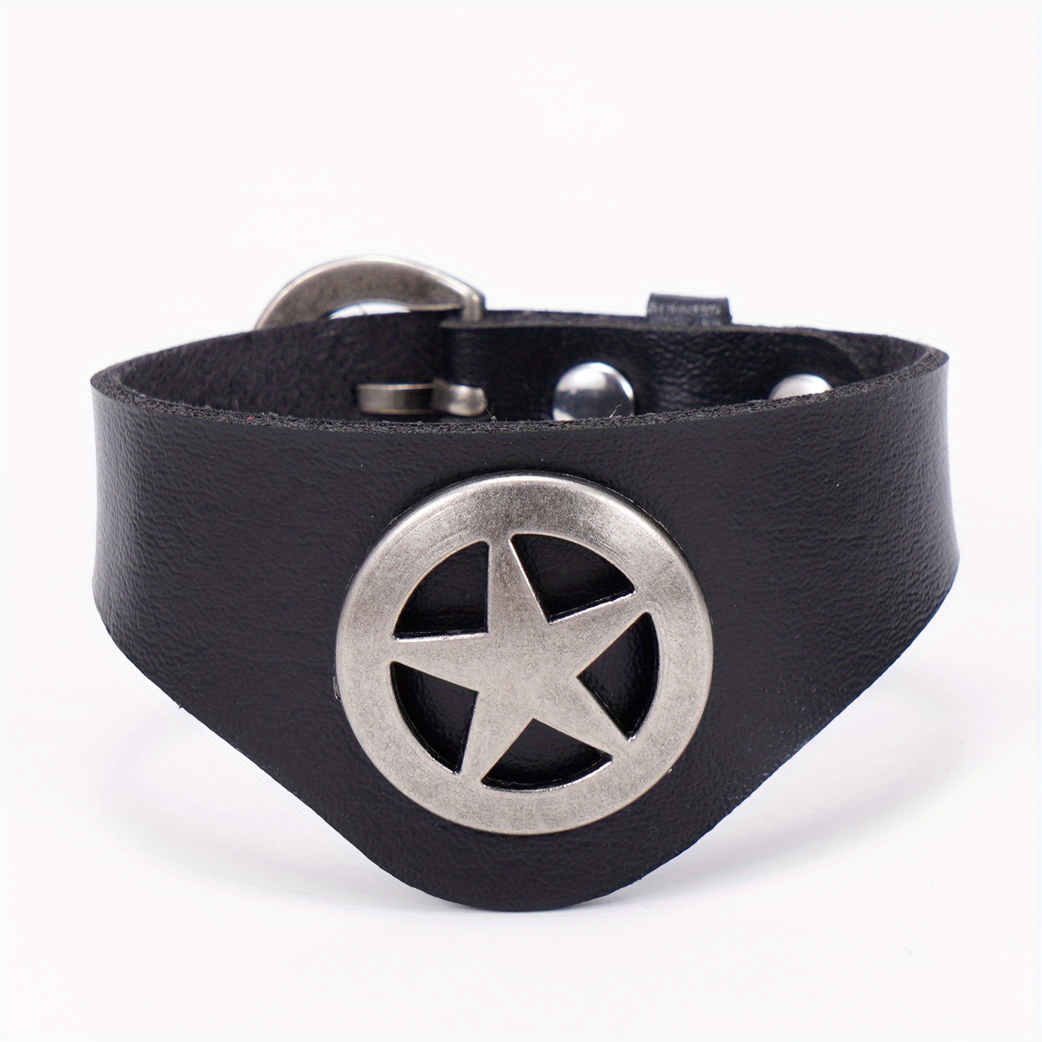 Retro Punk Unisex Dark Star Bracelet Gothic Rock Pu Leather - Temu