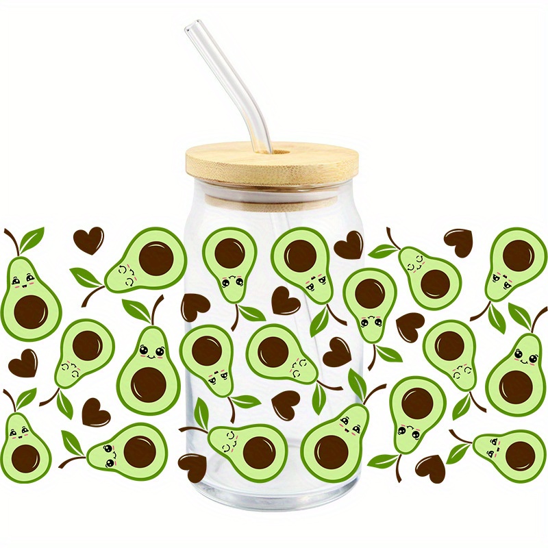 Glass Cup Decals Red Strawberry Sticker Uv Dtf Transfer Temu