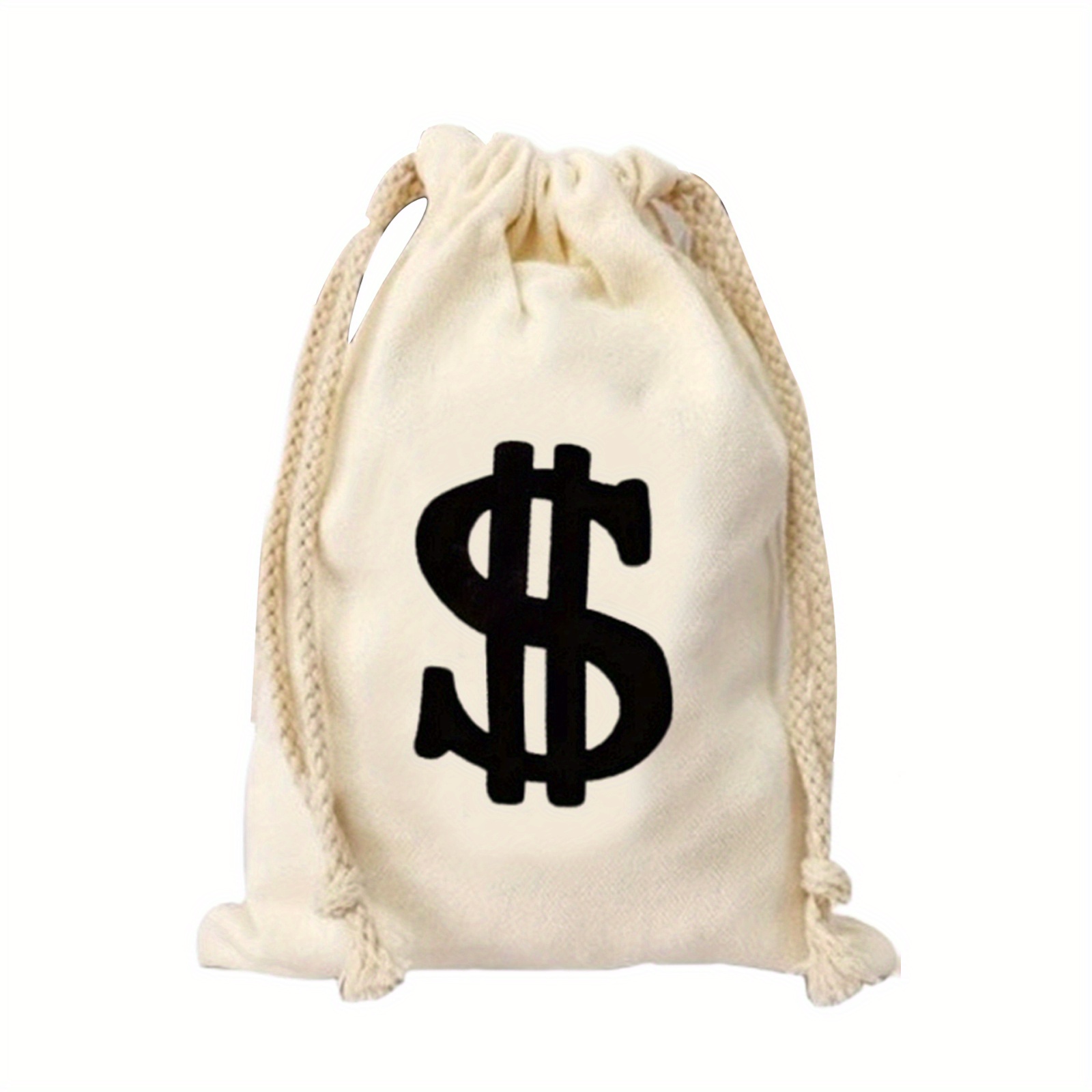  Apipi Canvas Money Bags for Party, 6.3 x 9 Inches