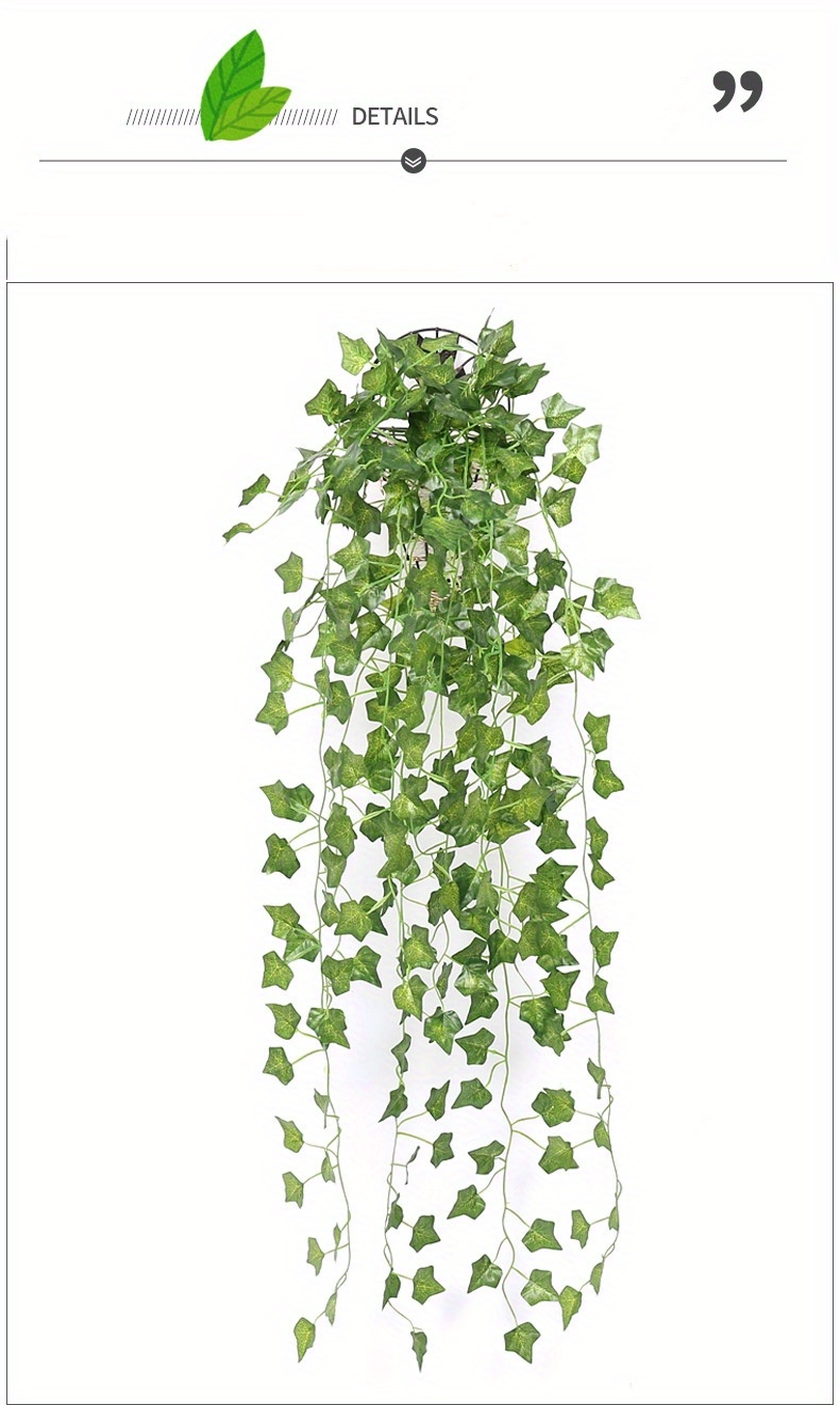 2pcs Realistic Artificial Grape Ivy Vine Wall Hanging Plants For Home