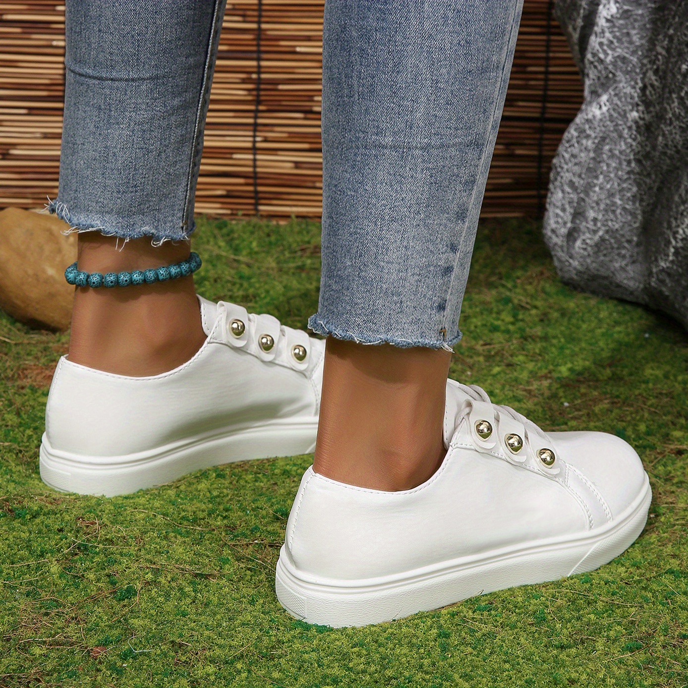 TAVIMART  -  Minimalist Style Skateboard Shoes Pink Round Toe Versatile Womens Casual Shoes Lace Up Thick Sole Chic Ladies Shoes