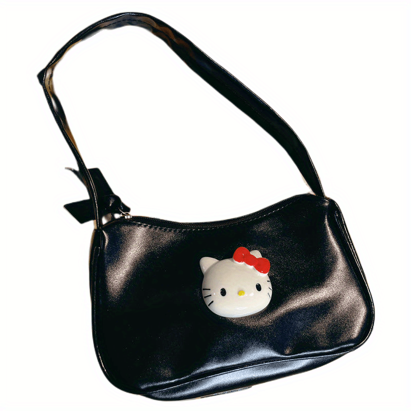 Hello Kitty Pattern Baguette Bag, Trendy Zipper Underarm Bag, Stylish Shoulder  Bag - Temu Germany