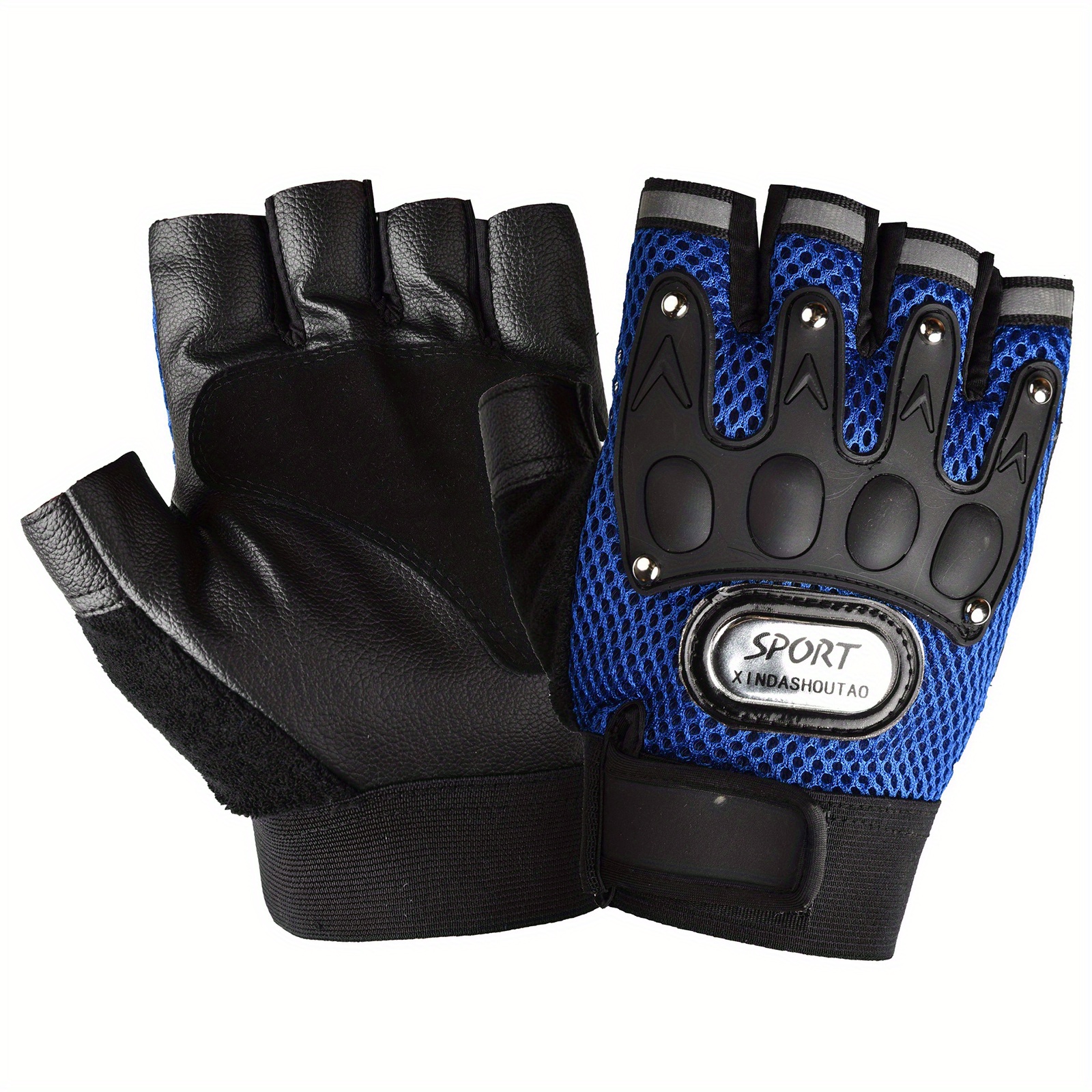 Sports Half Finger Gloves Men Women Leather Gym Fingerless Gloves Men Women  Sports Gloves (A L)