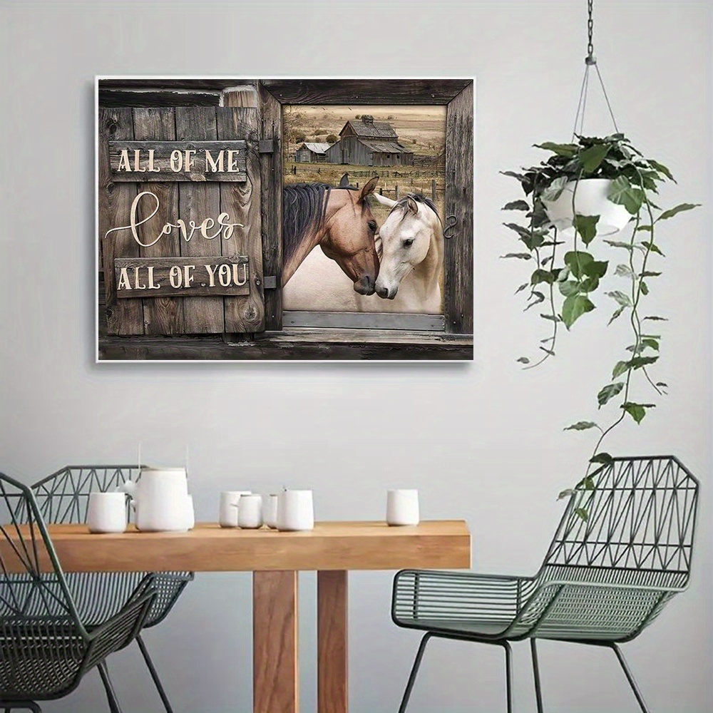 Farm Horse Wall Art Farm Animals Canvas Print Farm Scenery Temu