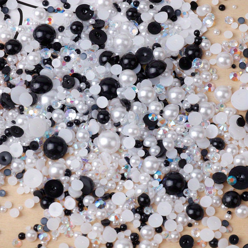 2-10mm Mixed Pearls For Decoration White Black Beads Half