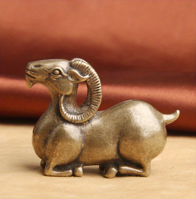 Solid Brass Goat Ornament Antique Creative Desktop Tea Pet - Temu