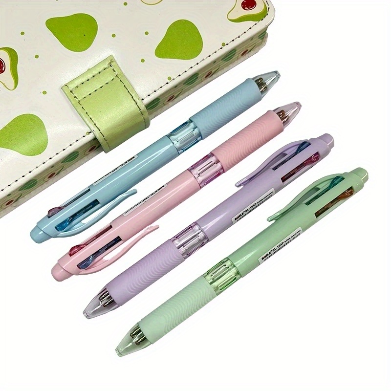 Stylo multi-documents à pointe fine, 4 en 1, stylos rétractables colorés  pour étudiants, école, multifonction