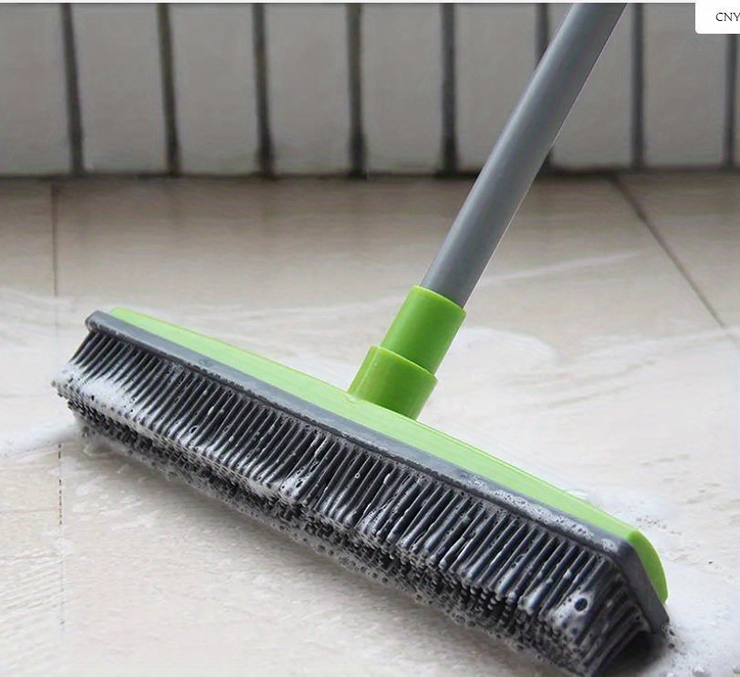 Rubber Broom With Squeegee Brush With Scraper And Microfiber - Temu