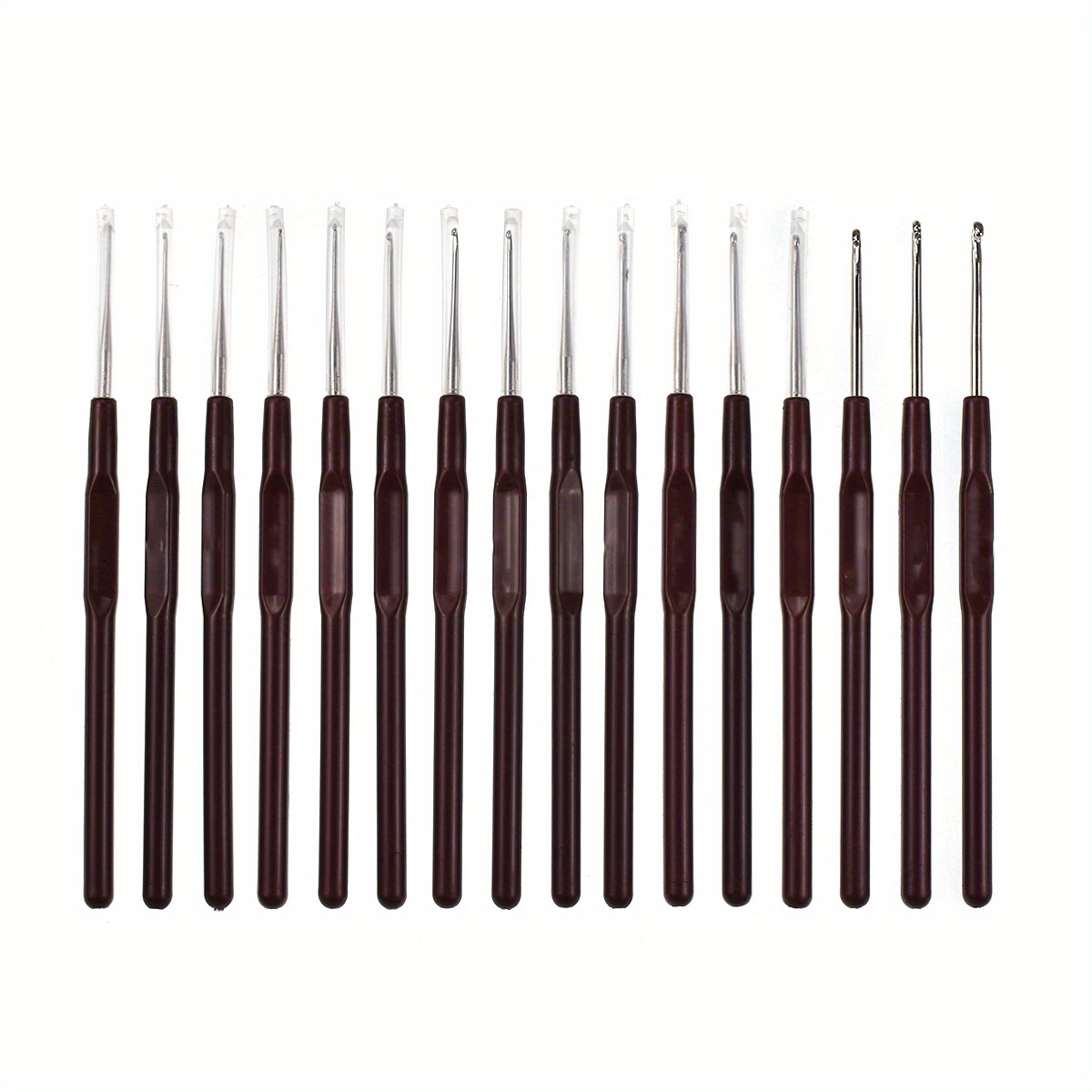 TEMU 16pcs Crochet Hooks Set,ergonomic Handle Crochet Hooks Set For Arthritic Hands,16 Size 0.5mm-2.5mm Knitting Needles Set For Crochet Yarn Craft