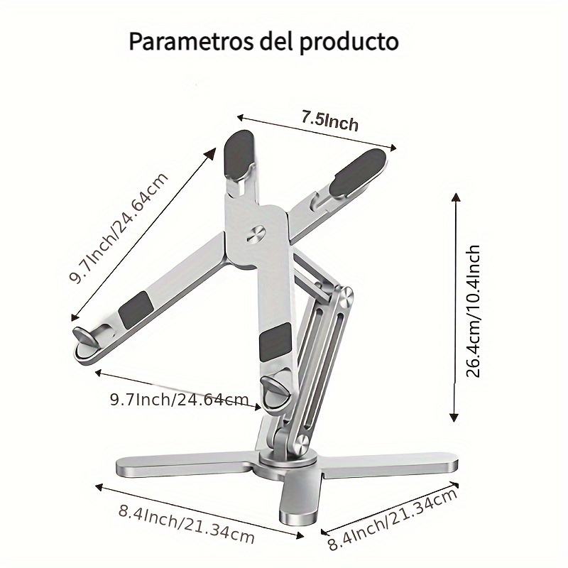 Elevador de soporte para portátil Aluminio ajustable Ergonómico Plegable  Soporte de escritorio portátil