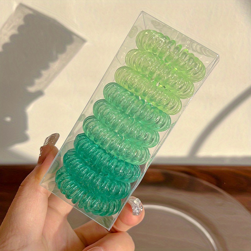 Jelly Color Spiral Hair Tie Sweet Coils Hair Ring Ponytail - Temu