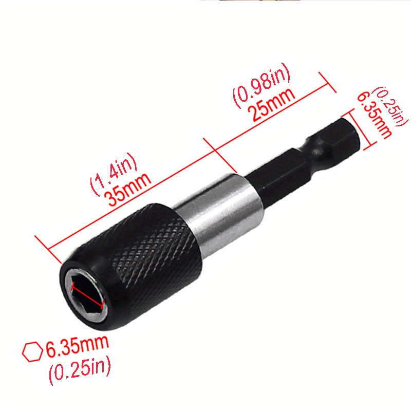Image of 3pcs/1pc Magnetic Screwdriver Set - 1/4" Bit, 60/100/150mm Rod And Self-locking Extension Rod - Ideal For Manual Tools
