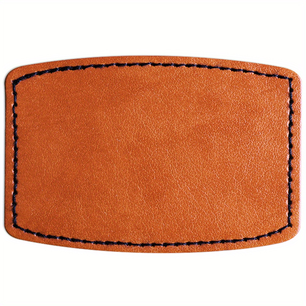 Red Leather Patches Iron on for Hats/Laser Engraving,Blank Heat Press Leatherette Sheets with Adhesive(30Pcs/Rectangle/3 inch×2 inch)