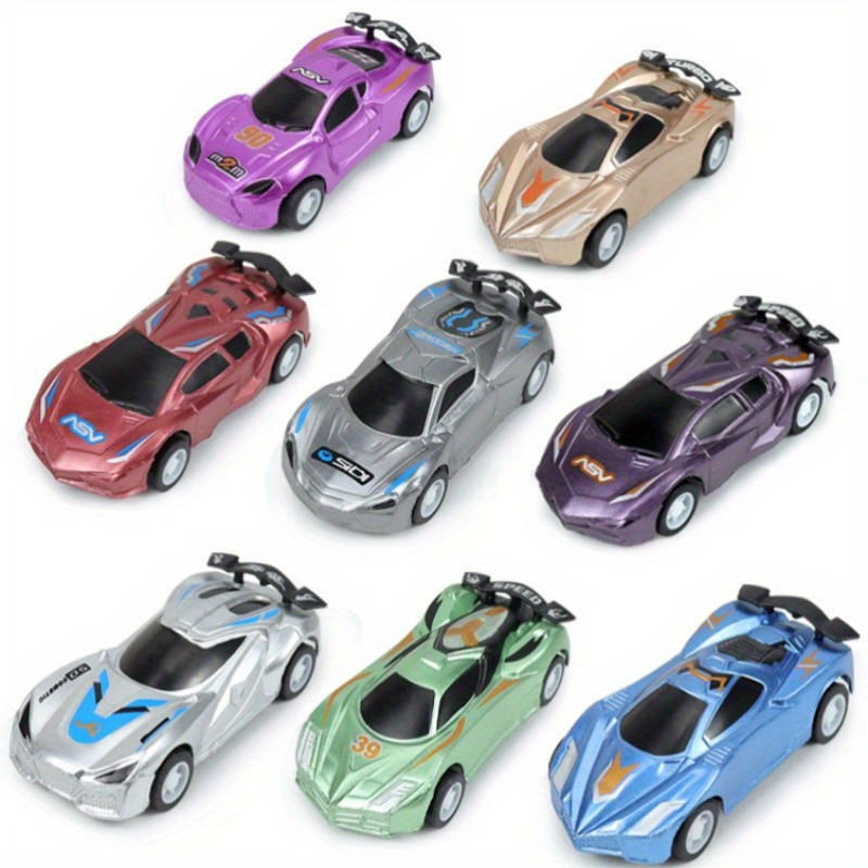 1 peça mini carro de brinquedo puxado para trás modelo de corrida de  desenho animado colorido carro de corrida de kart (cor aleatória)