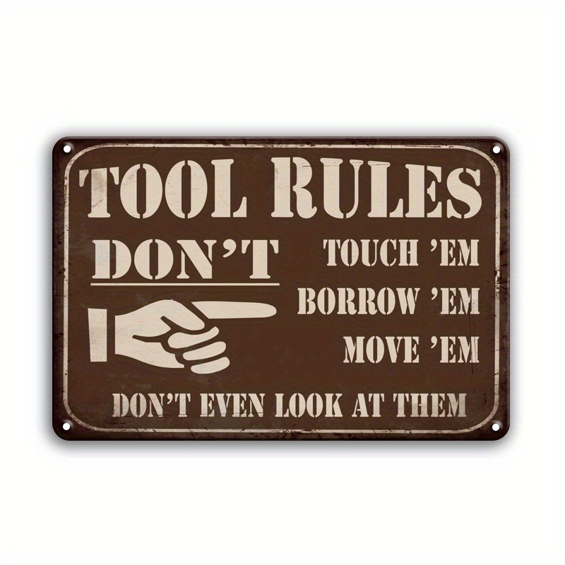 Vintage Tool Rules Retro Plaque Tin Sign Man Cave Metal Sign - Temu