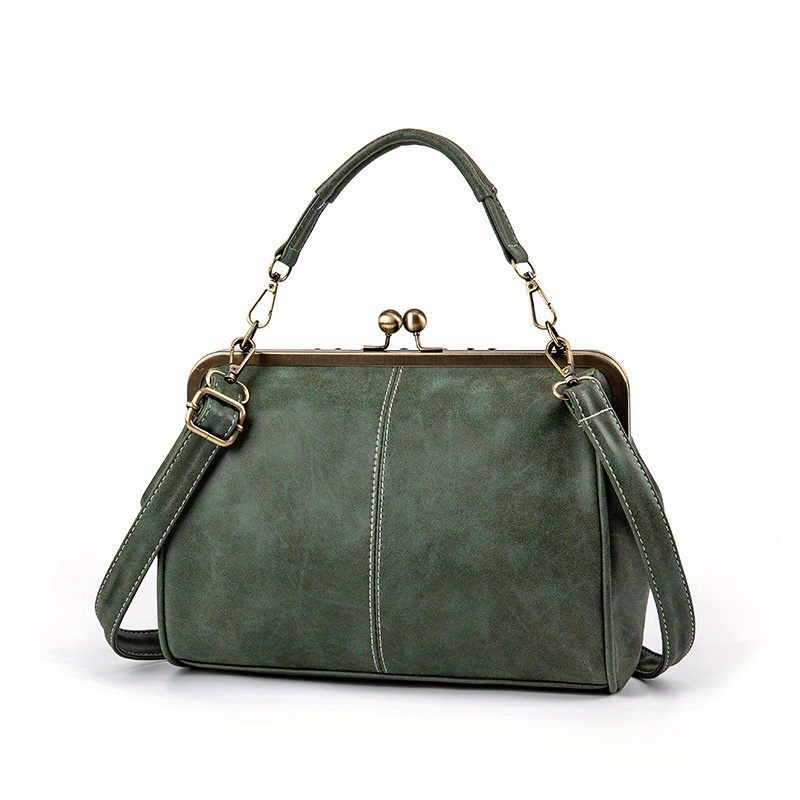 Chic Retro-inspired Women's Crossbody Bag, Detachable Strap, Classic Solid Color With Polyester Lining, European And , Motorcycle Bag, Wallet