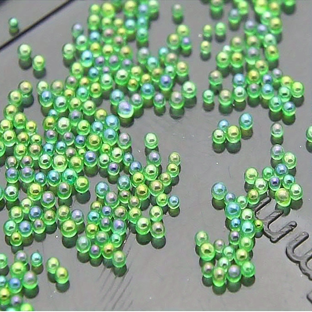  Flatback Pearls for Crafts, 50g Lake Green AB Color