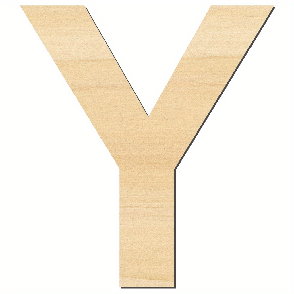 White Wood Letters 4 Inch, Wood Letters for DIY, Party Projects (Y