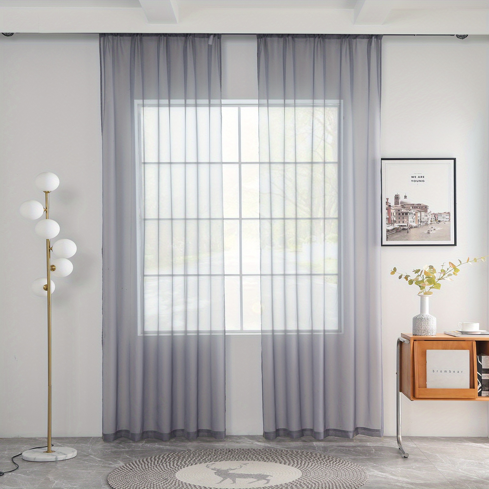 Wosthever Cortinas blancas para ventana de dormitorio, amplia aplicación  con filtrado de luz, cortinas de tul fáciles de usar, cortina Type2 NO2