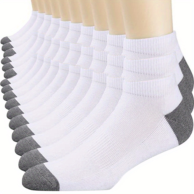 Image of 30pairs Men's Boat Socks, Fashion Breathable Comfortable Crew Socks, Men's Socks