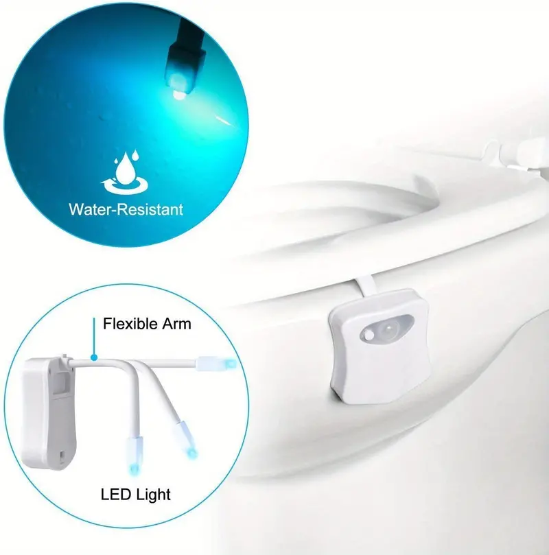 pmmj toilet night light motion sensor activated led lamp fun 8 16colors changing bathroom nightlight add on toilet bowl seat battery not included for retailers small business owners details 3
