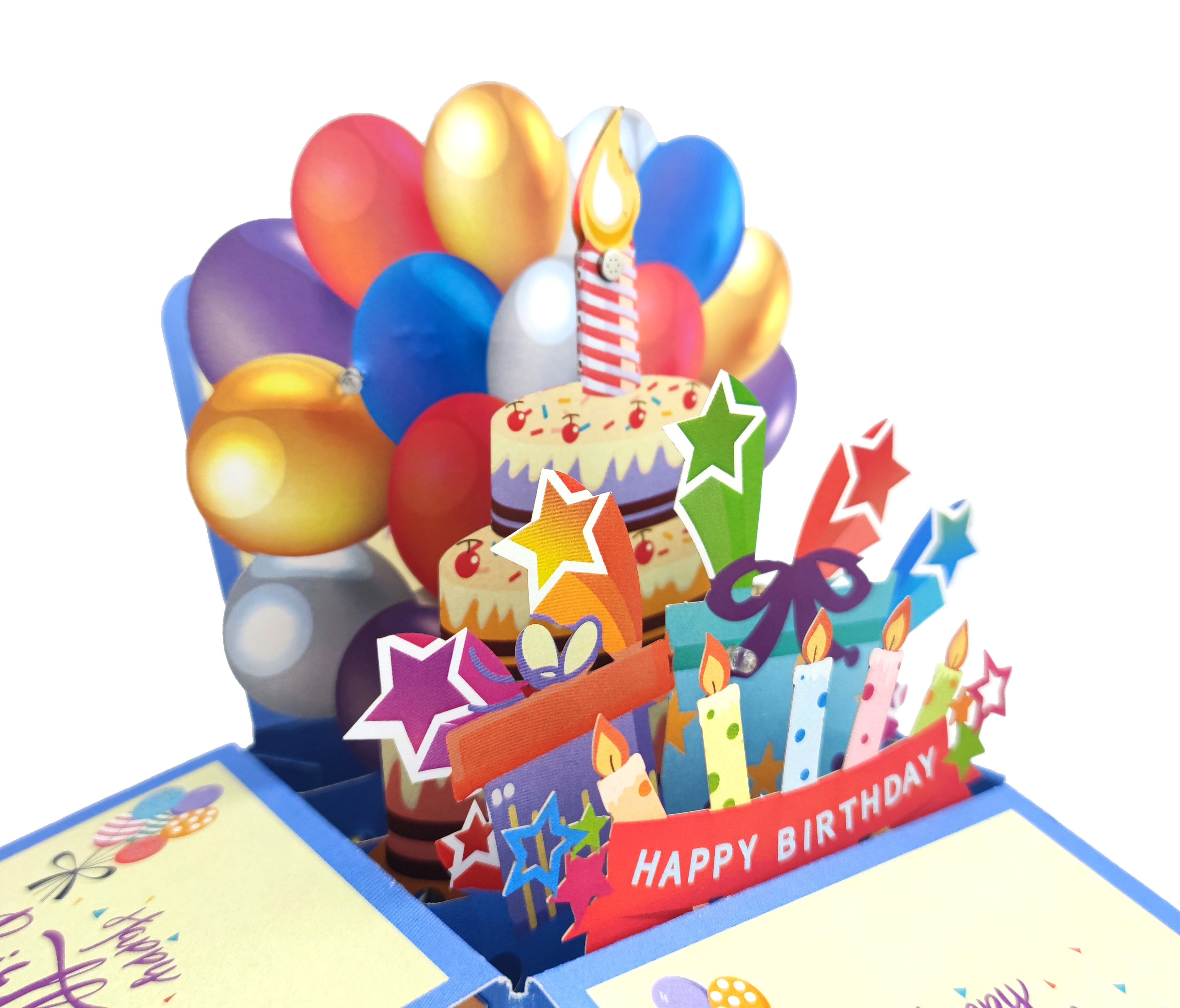 Musical Birthday Card Blowable Led Light Candle 3d Popup Temu