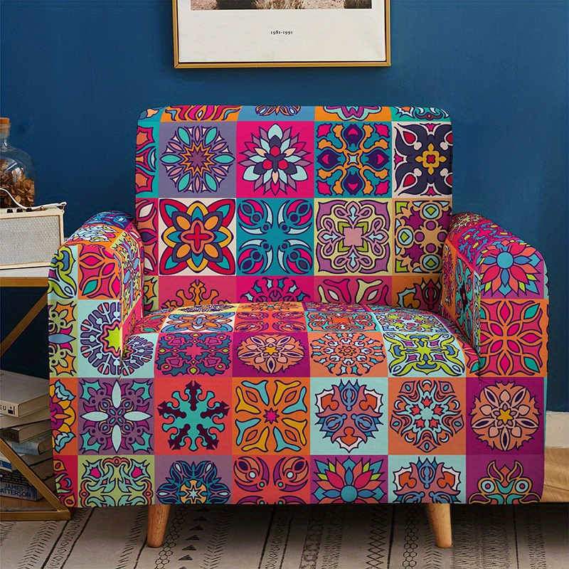 Classic Boho Milk Silk Printed Sofa Slipcover