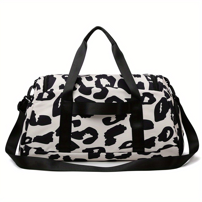 Leopard Pattern Sports Gym Bag, Nylon Weekender Overnight Bag, Portable  Travel Duffle Bag - Temu