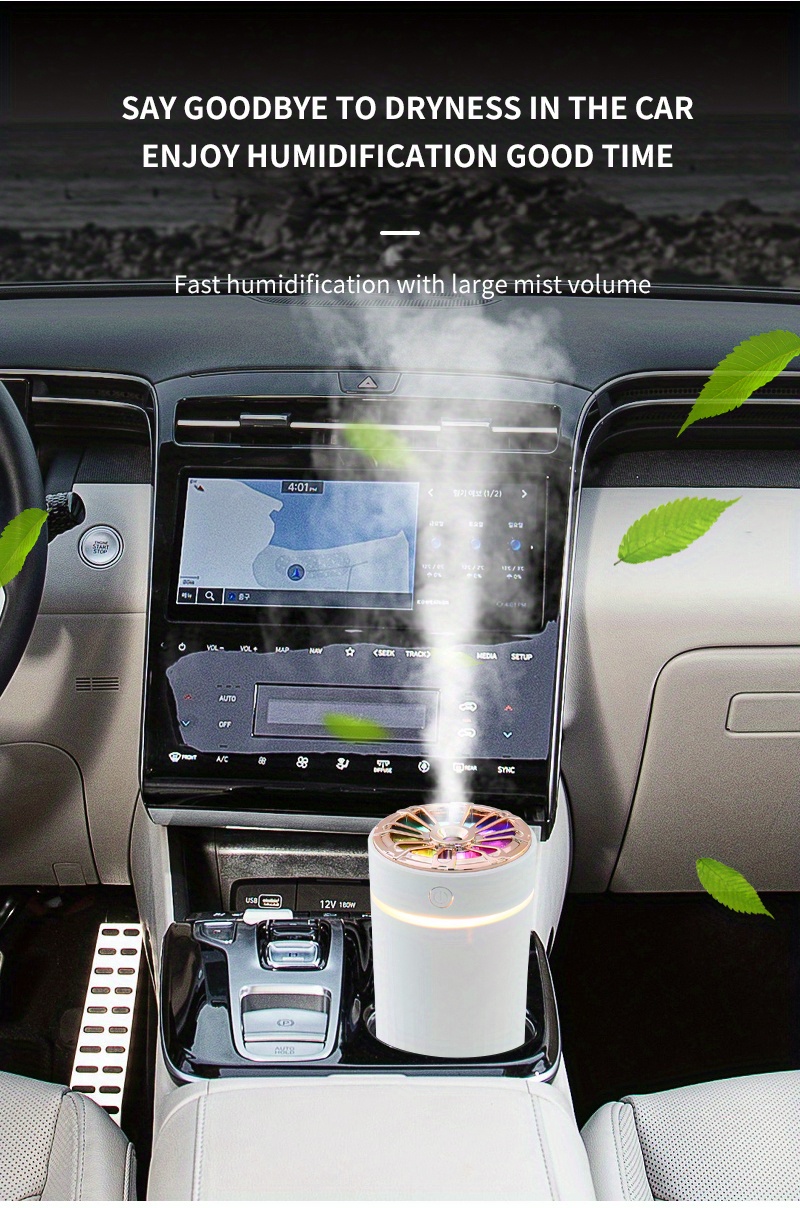 1pc portable mini air humidifier 270ml usb desktop diffuser ultra quiet aromatherapy essential oil perfect for car bedroom office small appliance bedroom accessories details 2